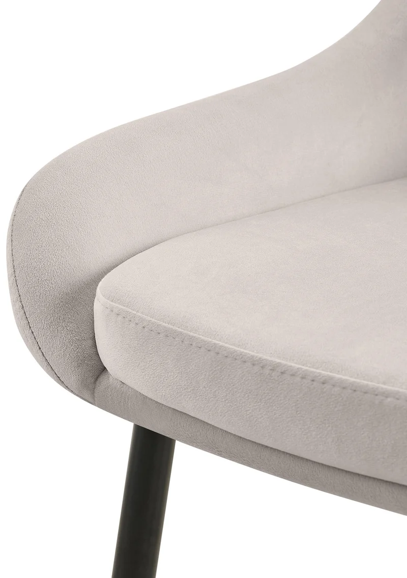 Lot de 2 chaises de salle à manger élégance confort design moderne en velours gris structure métallique noir 10_0007691