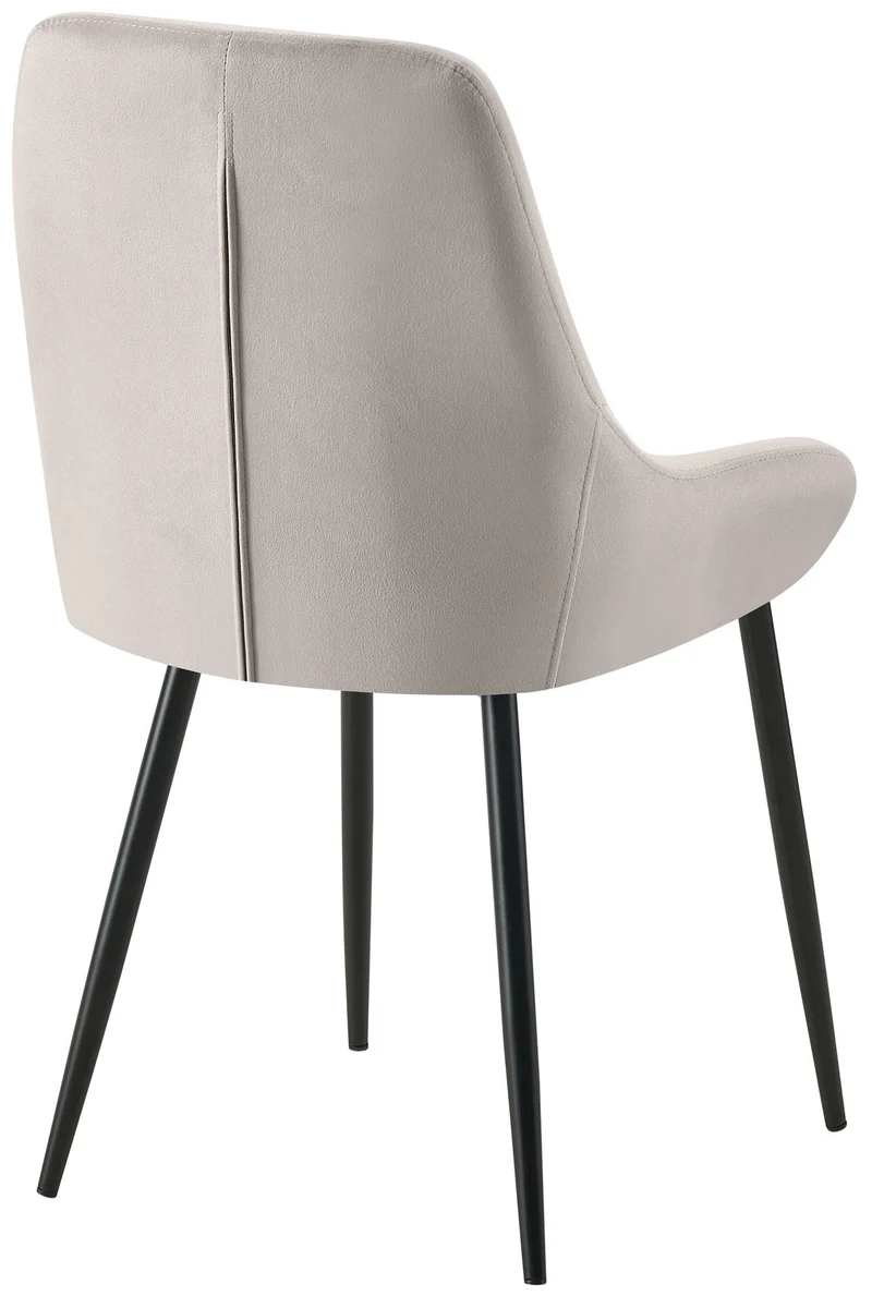 Lot de 2 chaises de salle à manger élégance confort design moderne en velours gris structure métallique noir 10_0007691