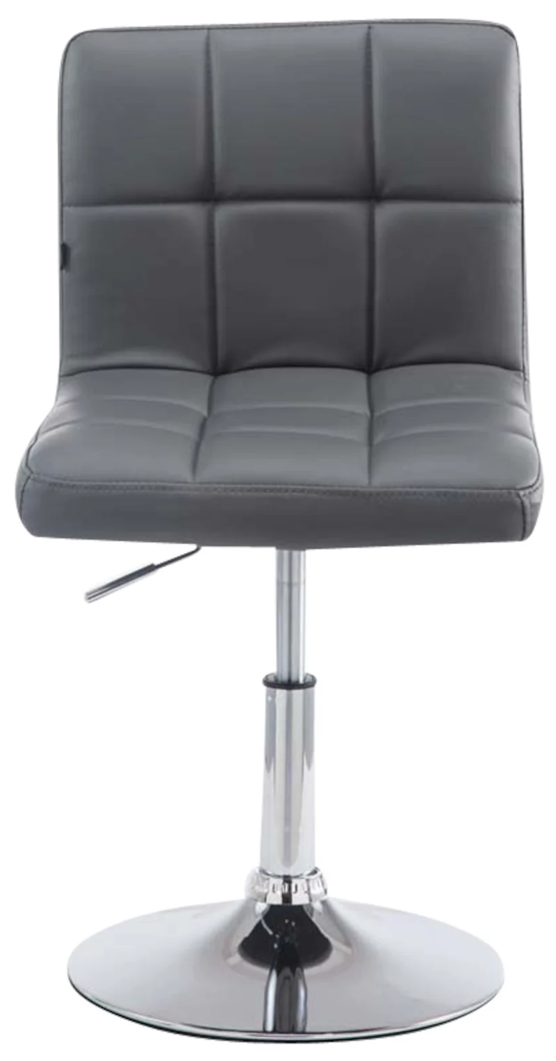 Lot de 4 chaises de salle à manger hauteur réglable design moderne couture décorative en similicuir gris piètement en métal 10_0006261
