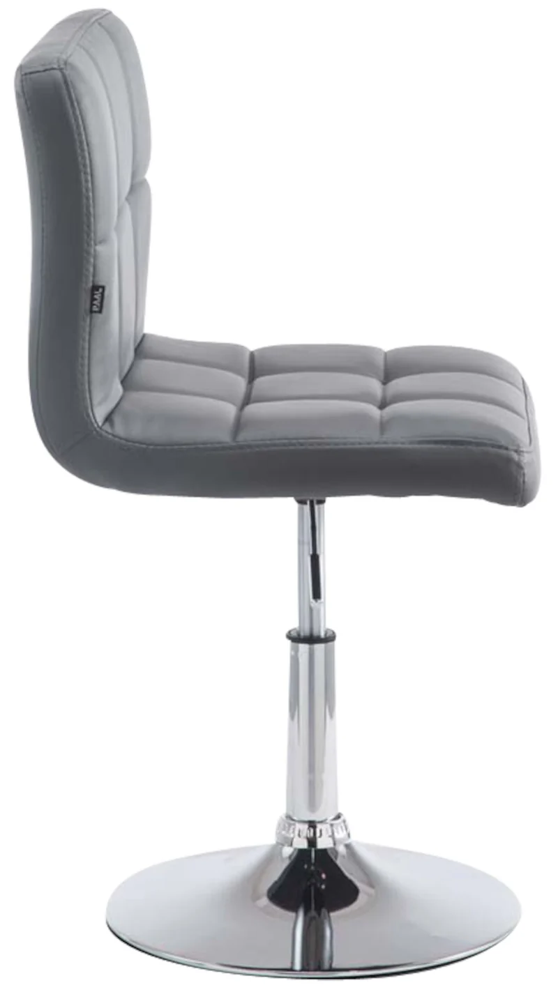 Lot de 4 chaises de salle à manger hauteur réglable design moderne couture décorative en similicuir gris piètement en métal 10_0006261