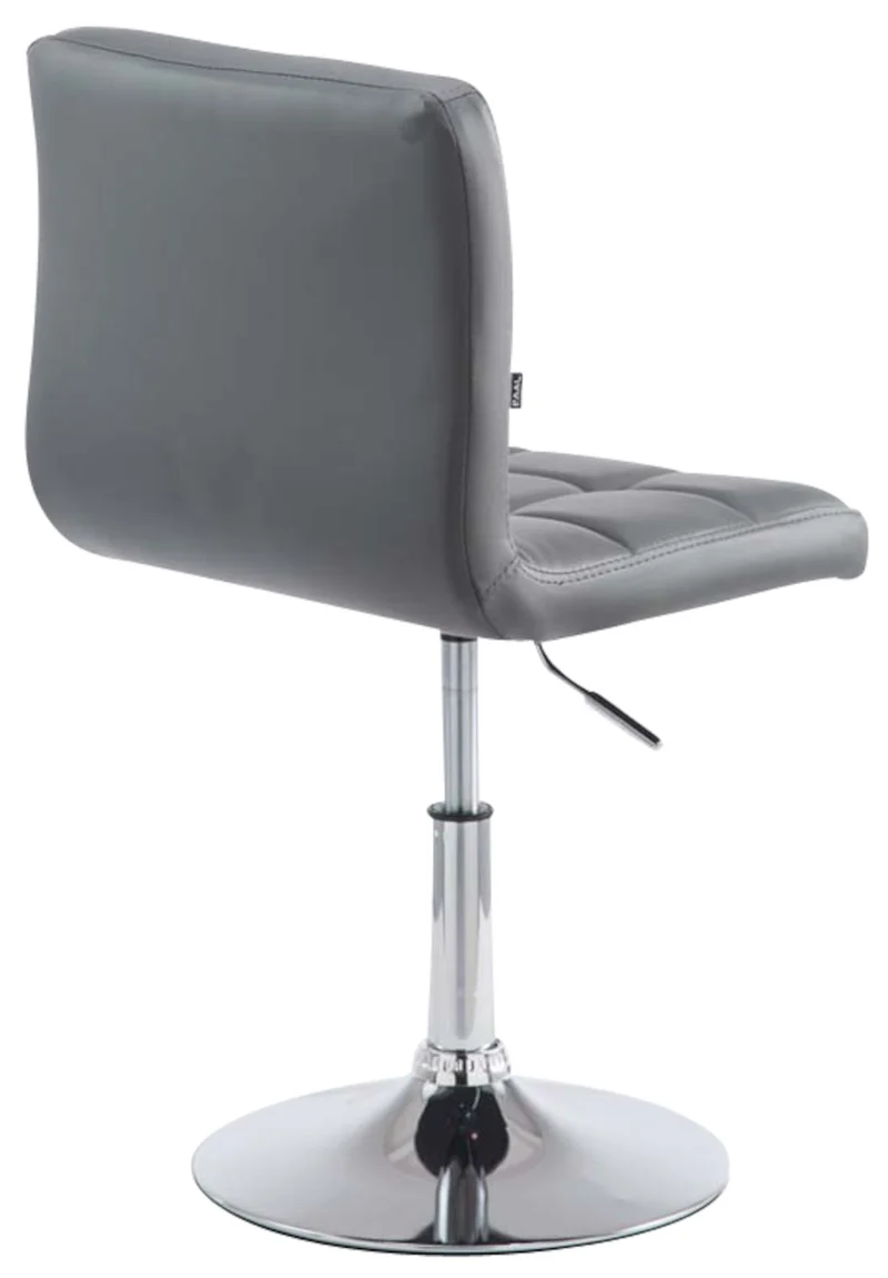 Lot de 4 chaises de salle à manger hauteur réglable design moderne couture décorative en similicuir gris piètement en métal 10_0006261
