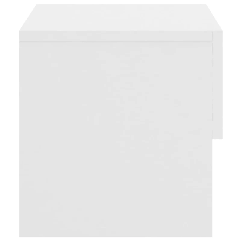 Lot de 2 tables de chevet murales avec tiroirs et étagère 46 x 29,5 x 30 cm en bois d'ingénierie blanc DEC036016