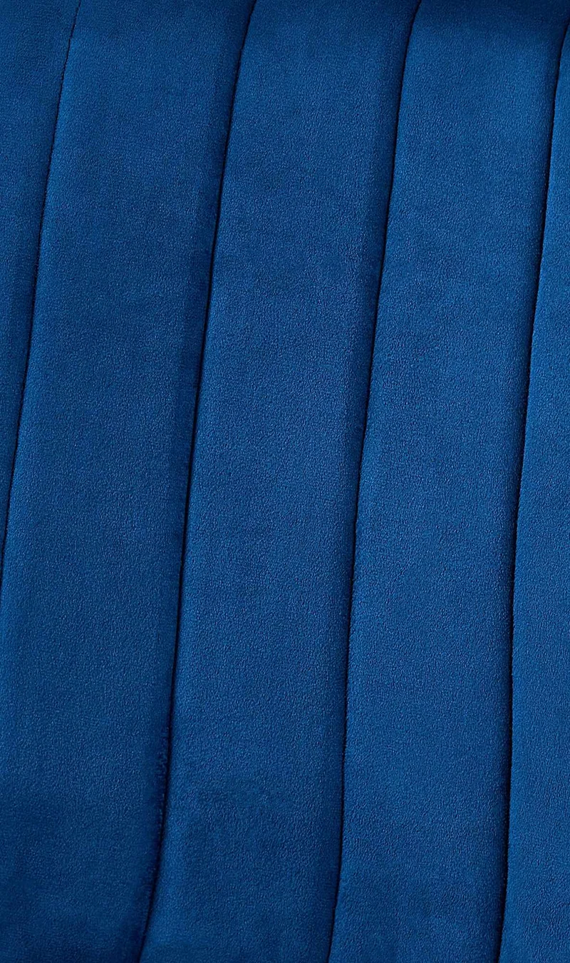 Lot de 4 chaises de salle à manger coutures décoratives verticales assise en tissu velours bleu pieds en métal noir 10_0001862