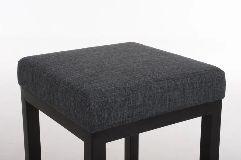 Tabouret de bar x1 avec repose-pieds design simple hauteur d'assise 80 cm en tissu gris foncé et support en métal noir 10_0005409