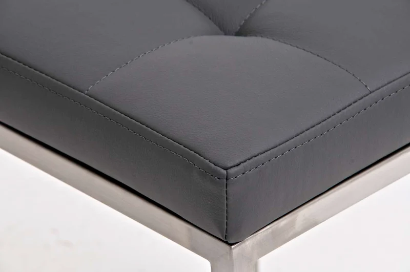 Tabouret bas assise repose-pieds en PVC et acier inoxydable hauteur 47 cm 10_0001216