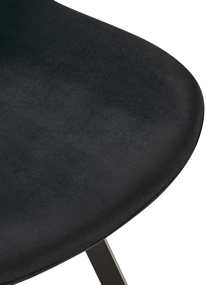 Lot de 2 chaises de salle à manger pivotant à 360 degrés en velours noir cadre en métal noir 10_0007523