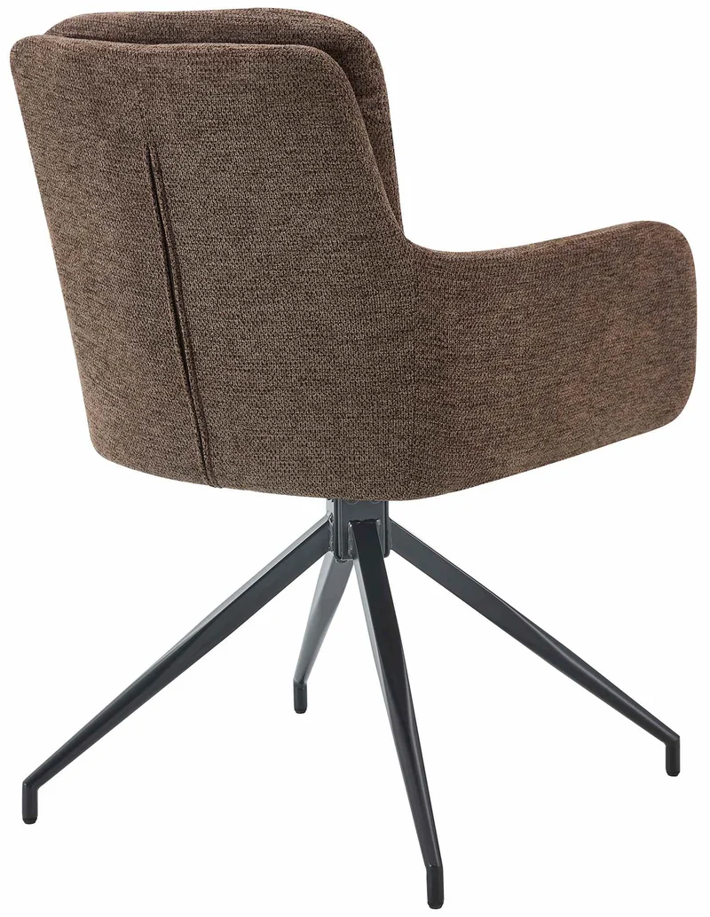 Lot de 2 chaises de salle à manger fonction pivotante confortable et moderne en tissu marron cadre métal 10_0006430