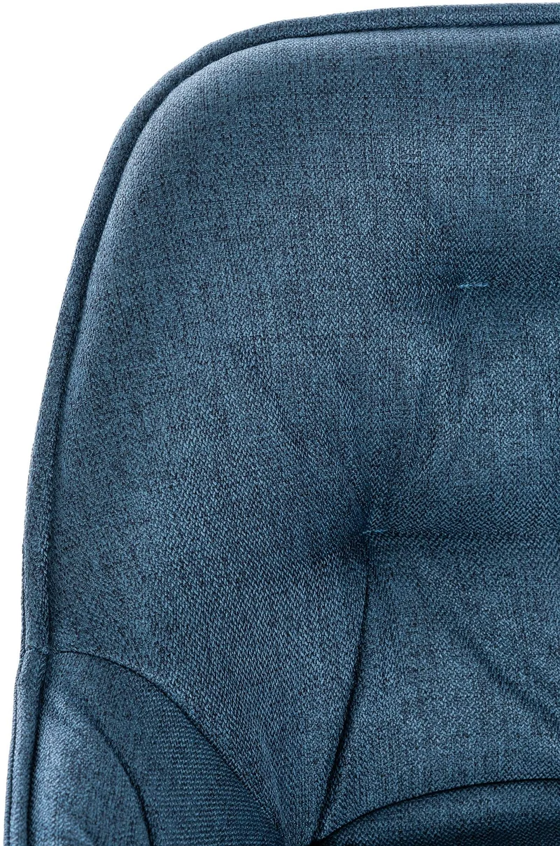 Tabouret de bar x1 moderne en velours bleu assise enveloppante capitonnée pieds métal noir 10_0005621
