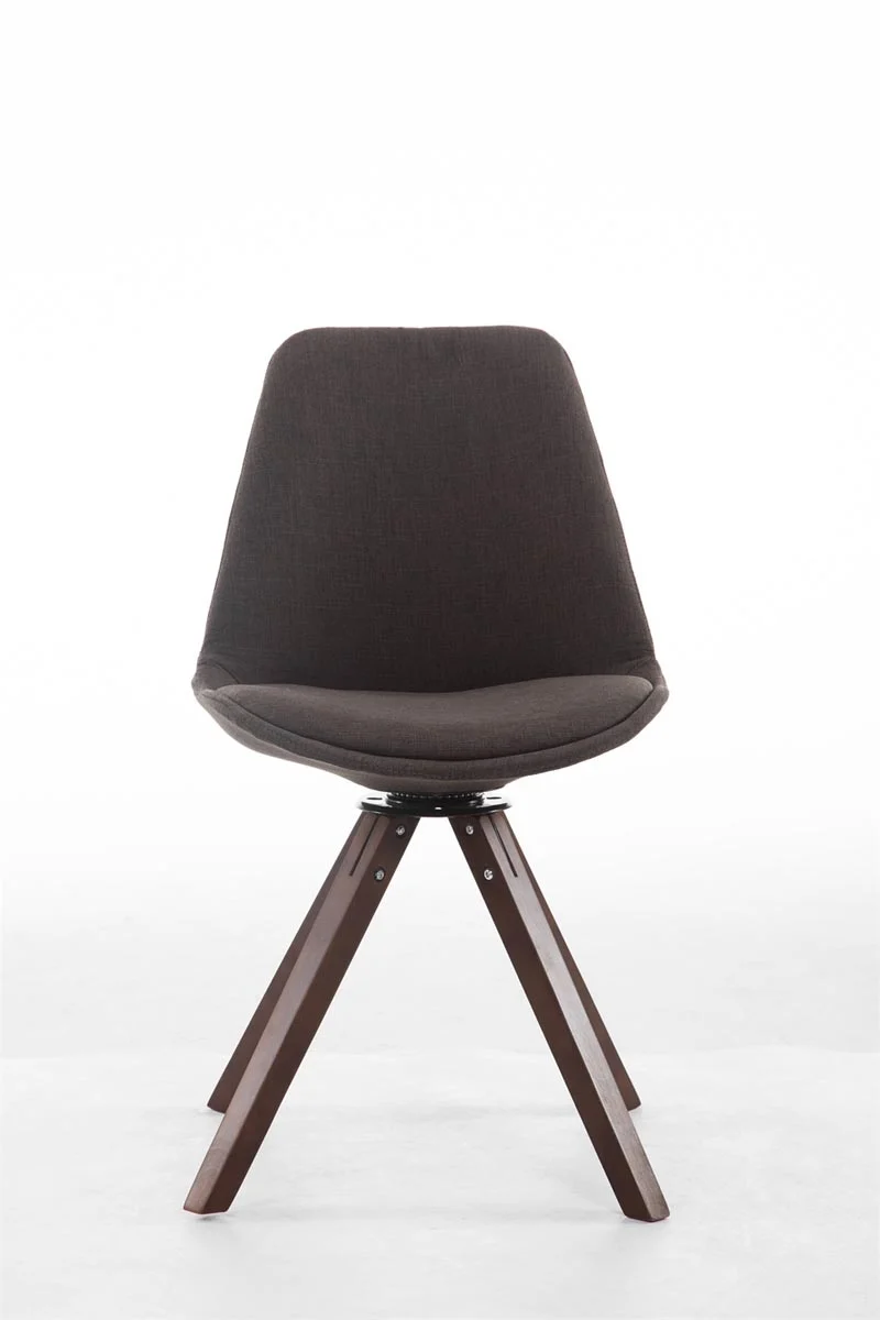 Chaise de salle à manger visiteur pivotante en tissu gris foncé et bois couleur noyer avec assise 360° 10_0008794