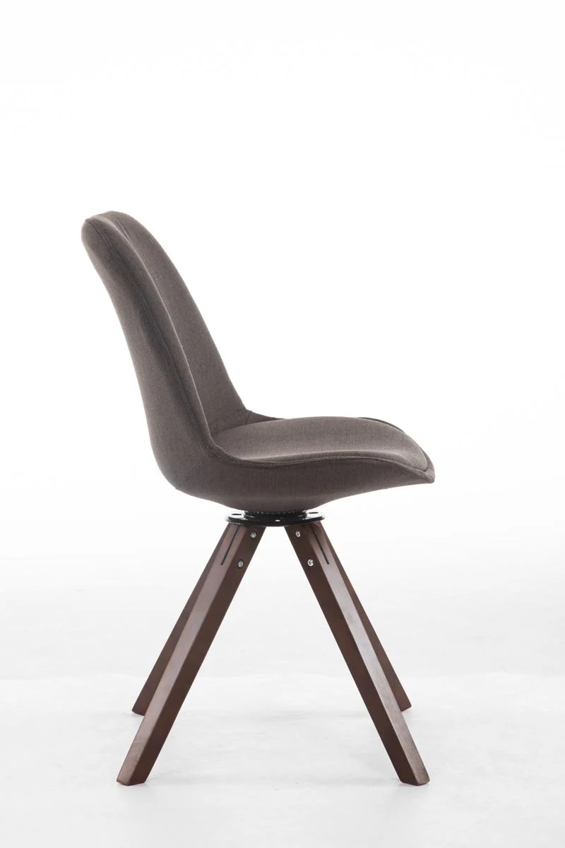 Chaise de salle à manger visiteur pivotante en tissu gris foncé et bois couleur noyer avec assise 360° 10_0008794