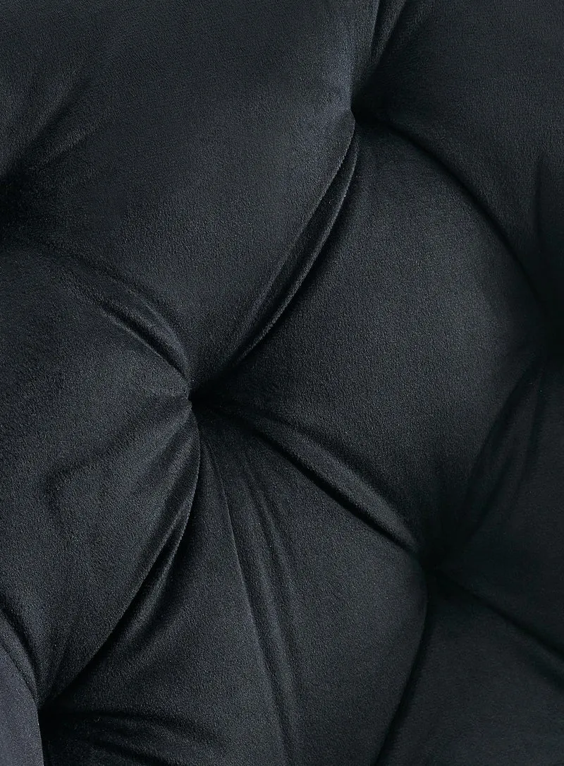 Lot de 2 chaises de salle à manger pivotantes en velours noir et métal noir avec accoudoirs 10_0007768
