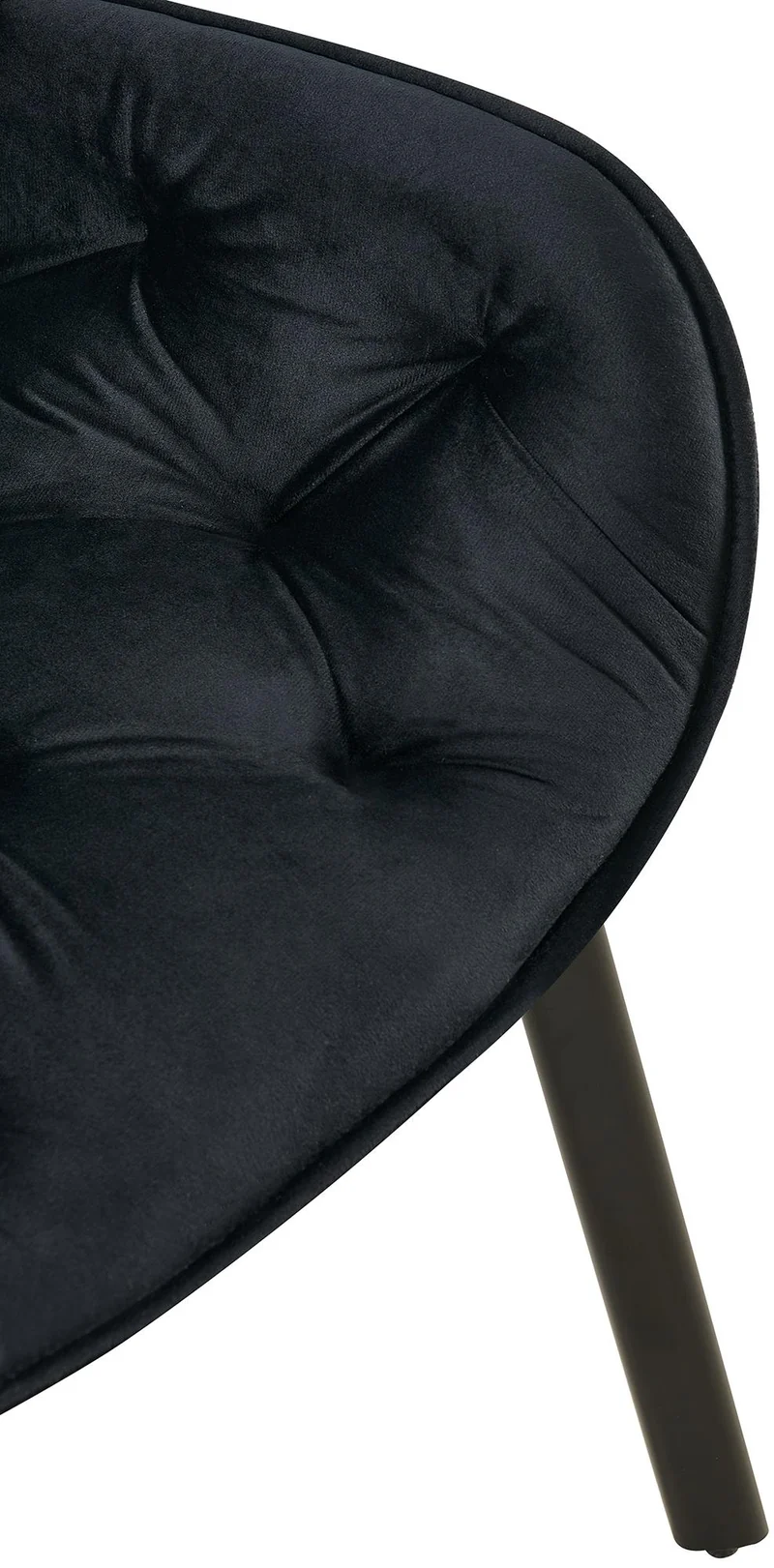 Lot de 2 chaises de salle à manger pivotantes en velours noir et métal noir avec accoudoirs 10_0007768