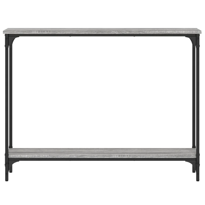 Table d'appoint console pratique pour une entrée organisée 100 x 22,5 x 75 cm bois d'ingénierie gris et métal DEC032184