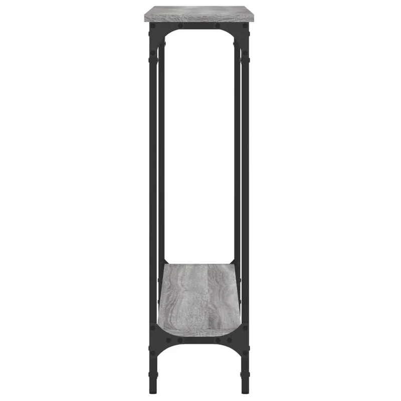 Table d'appoint console pratique pour une entrée organisée 100 x 22,5 x 75 cm bois d'ingénierie gris et métal DEC032184