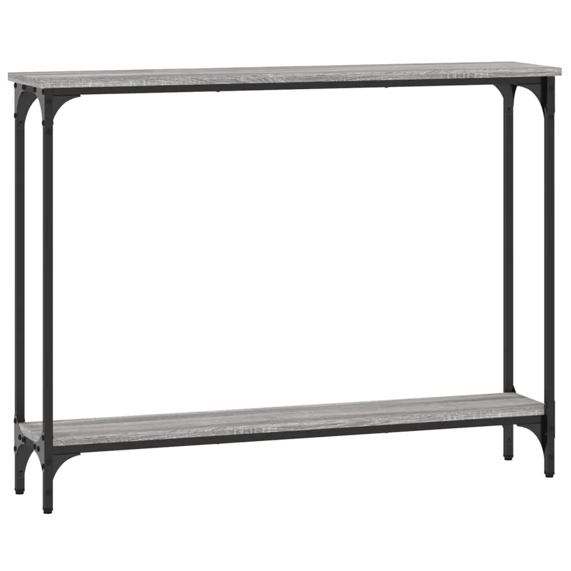 Table d'appoint console pratique pour une entrée organisée 100 x 22,5 x 75 cm bois d'ingénierie gris et métal DEC032184
