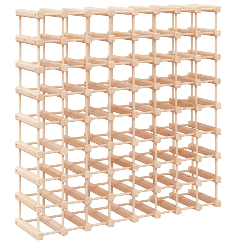 Casier range bouteilles étagère de rangement vin pour 72 bouteilles 90,5 x 23 x 90,5 cm en bois de pin DEC024404
