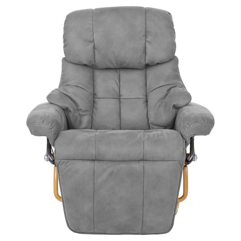 Fauteuil de relaxation avec repose-pieds et accoudoirs en tissu/textile capacité de charge 150 kg gris clair 04_0003670