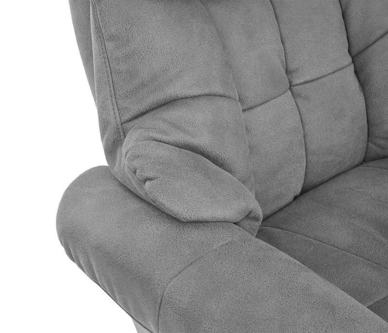 Fauteuil de relaxation avec repose-pieds et accoudoirs en tissu/textile capacité de charge 150 kg gris clair 04_0003670