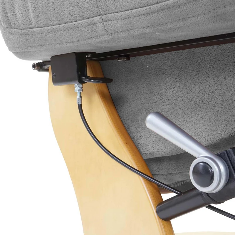 Fauteuil de relaxation avec repose-pieds et accoudoirs en tissu/textile capacité de charge 150 kg gris clair 04_0003670