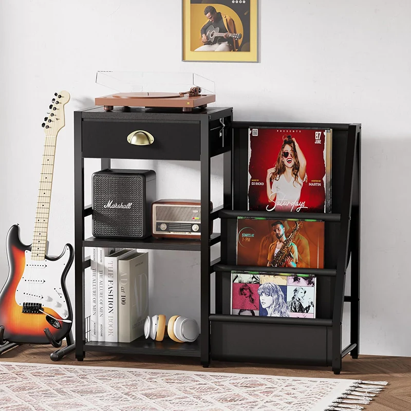 Modern Minimalist Medium Density Fiberboard Iron Oxford Fabric Rectangular Storage Cabinet 3-Tier For Living Room