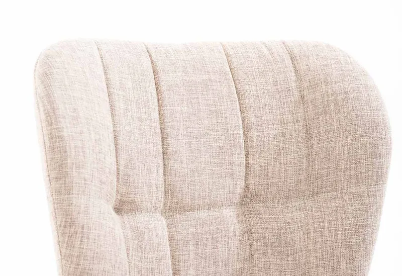 Lot de 4 chaises de salle à manger dossier haut coutures décoratives assise en tissu crème 10_0007663