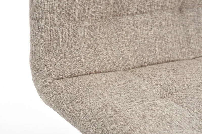 Tabouret de bar en tissu crème coutures décoratives pieds en bois avec repose-pieds 10_0000046