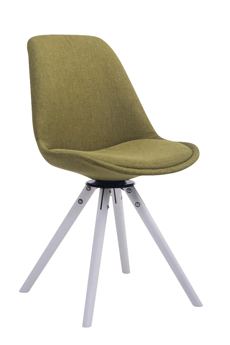 Chaise visiteur pivotante en tissu vert bois blanc 84 x 48 x 56 cm charge 120 kg 10_0008734