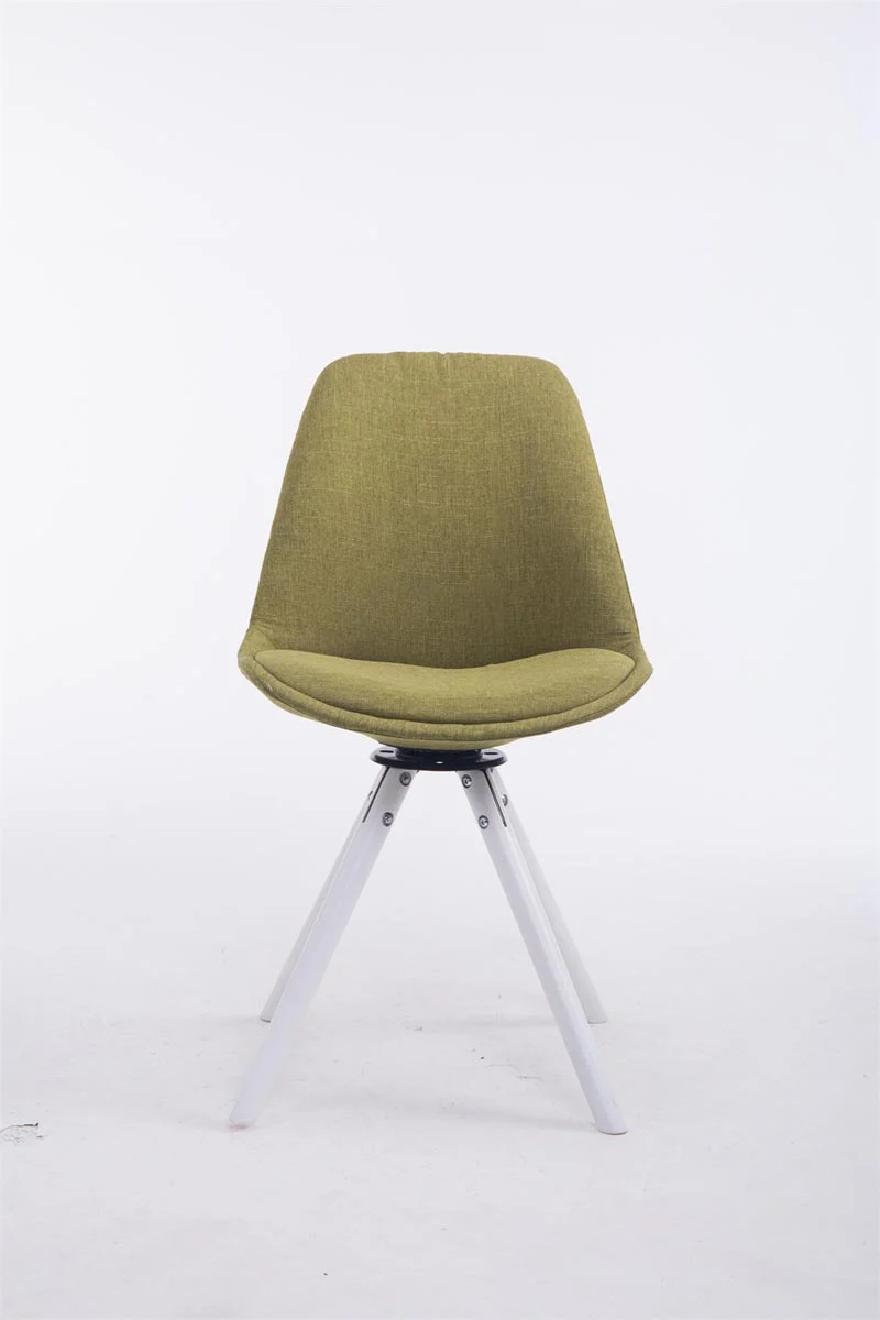 Chaise visiteur pivotante en tissu vert bois blanc 84 x 48 x 56 cm charge 120 kg 10_0008734