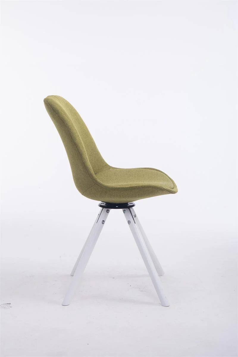 Chaise visiteur pivotante en tissu vert bois blanc 84 x 48 x 56 cm charge 120 kg 10_0008734