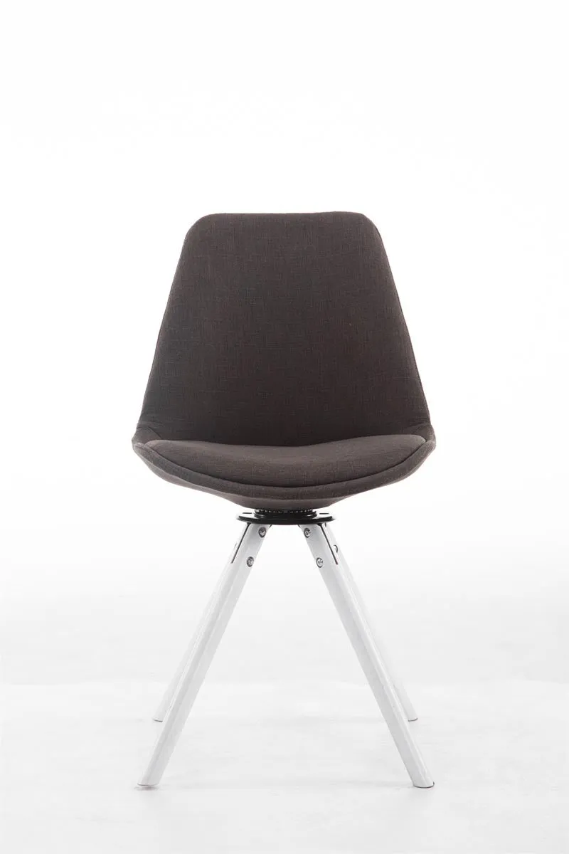 Chaise visiteur pivotante en tissu gris foncé bois blanc 84 x 48 x 56 cm charge 120 kg 10_0008692