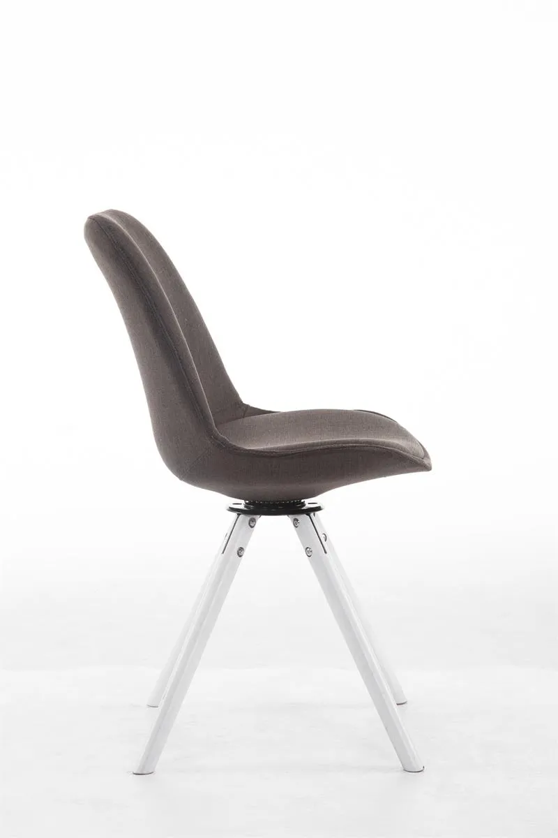 Chaise visiteur pivotante en tissu gris foncé bois blanc 84 x 48 x 56 cm charge 120 kg 10_0008692