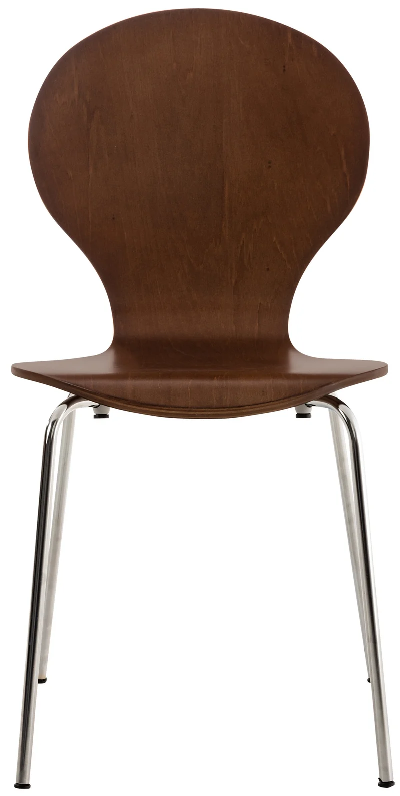 Lot de 4 chaises empilables en bois marron design moderne pour cuisine salle à manger et salle d’attente 10_0008540