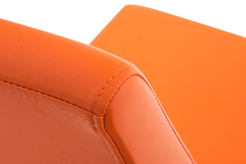 Lot de 2 chaises de salle à manger en similicuir orange et acier inoxydable style moderne 10_0007781
