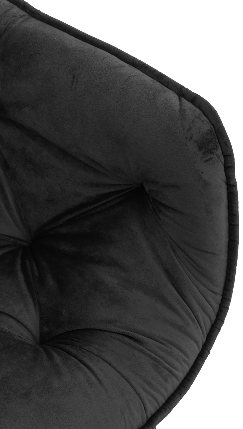 Lot de 4 chaises en velours et métal noir avec accoudoirs design élégant et confortable 10_0007592