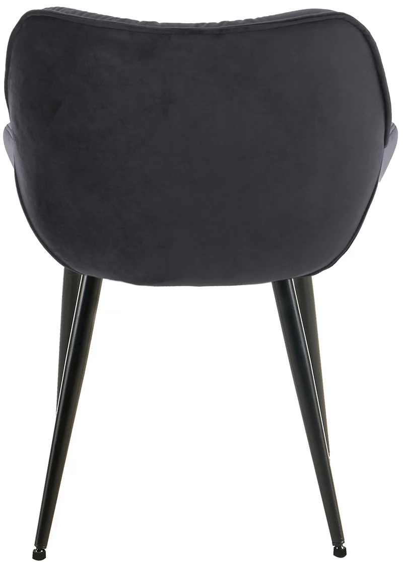 Lot de 4 chaises en velours et métal noir avec accoudoirs design élégant et confortable 10_0007592