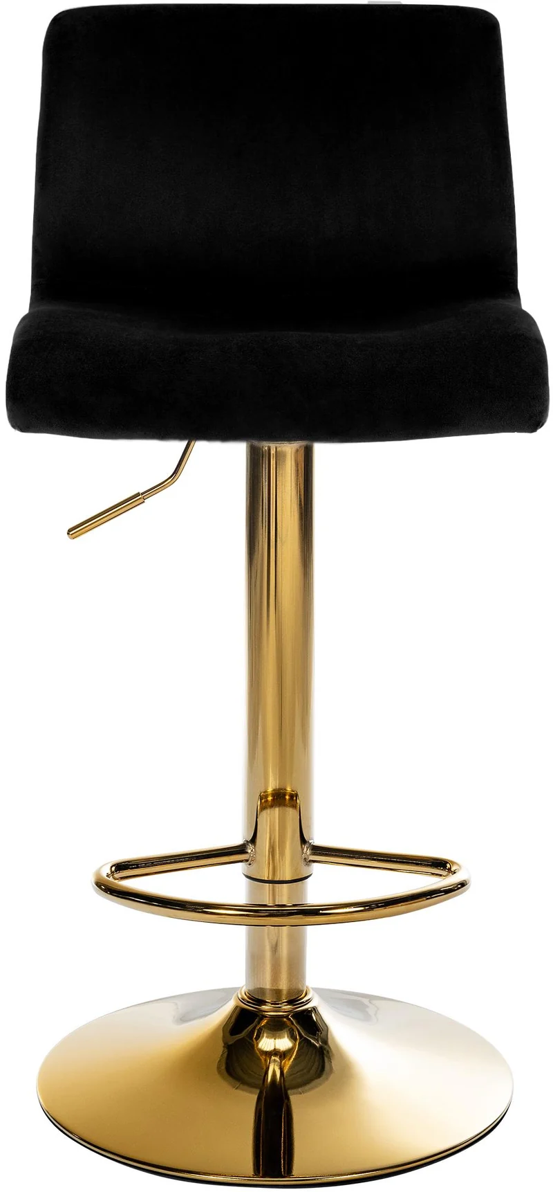 Tabouret de bar x1 en velours noir métal noir réglable 360° charge 110 kg 10_0006269