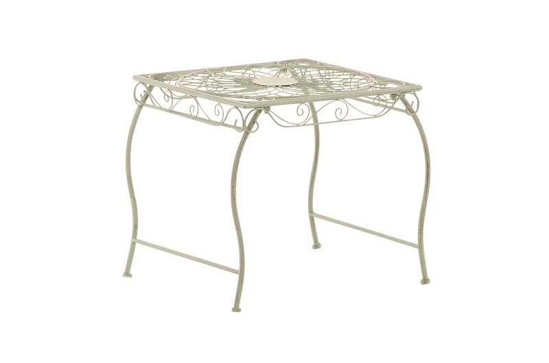 Table de jardin en métal vert antique style romantique table d’appoint décorative pour terrasse balcon et jardin 10_0004013