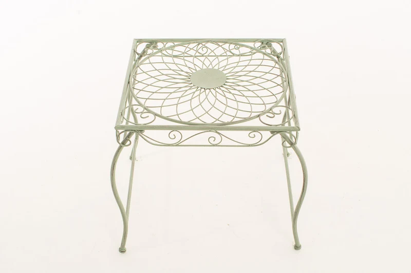 Table de jardin en métal vert antique style romantique table d’appoint décorative pour terrasse balcon et jardin 10_0004013