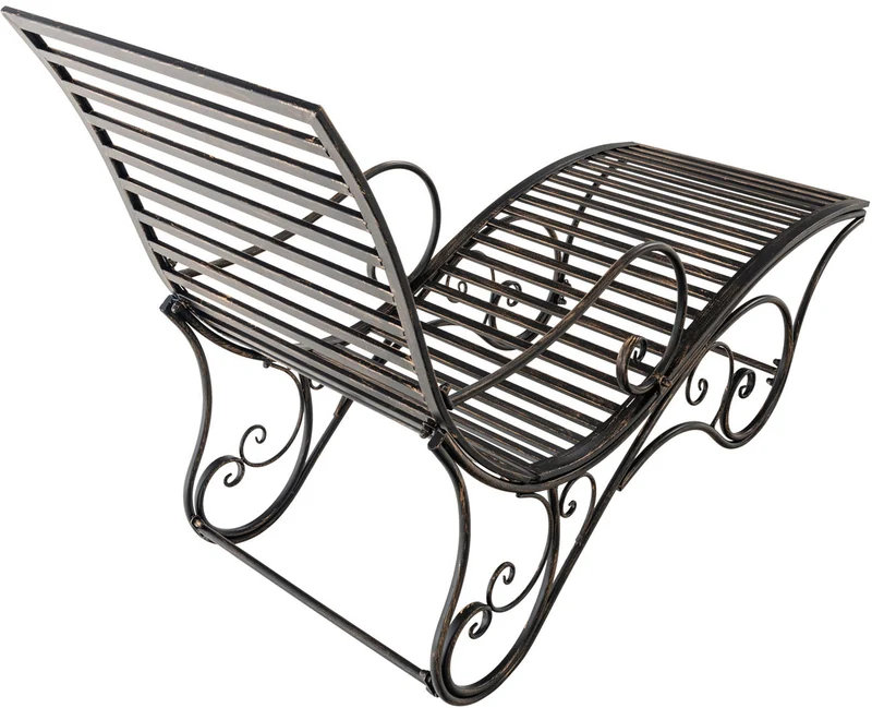 Chaise longue de jardin en fer bronze style antique 140 cm charge 150 kg MDJ10211