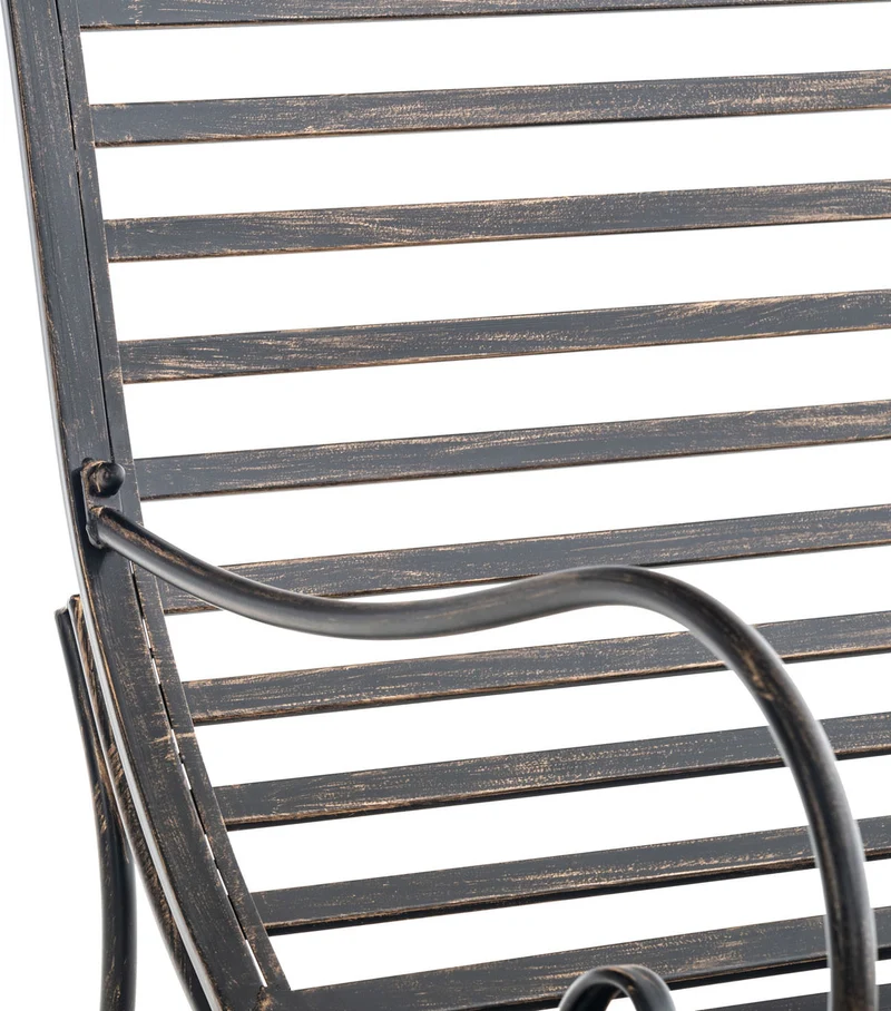 Chaise longue de jardin en fer bronze style antique 140 cm charge 150 kg MDJ10211