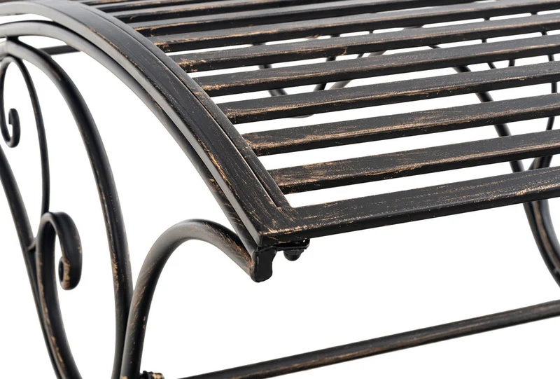 Chaise longue de jardin en fer bronze style antique 140 cm charge 150 kg MDJ10211