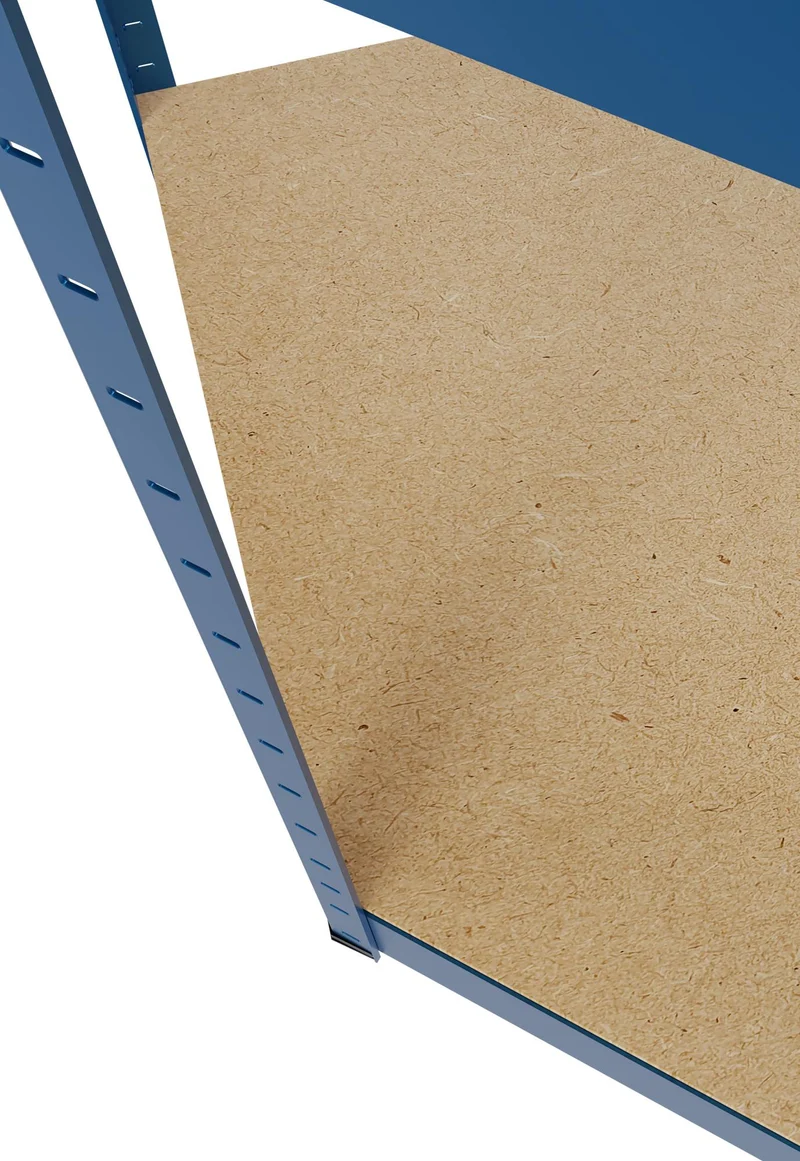 Système d'étagères d'angle en acier et MDF bleu 180 x 160 x 160 cm charge 2625 kg 10_0009066