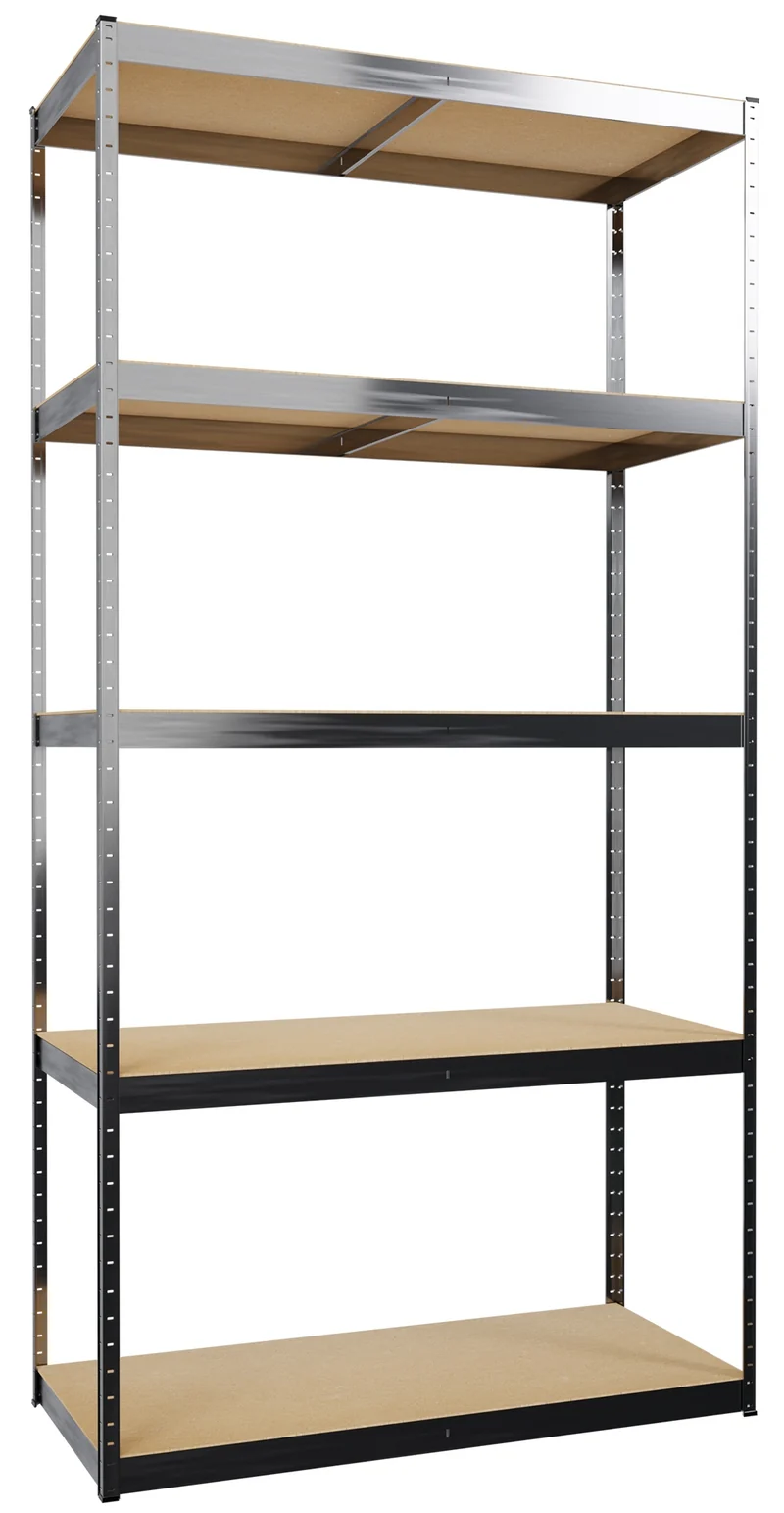 Système d'étagères d'angle en acier et MDF argent 180 x 160 x 160 cm charge 2625 kg 10_0008999