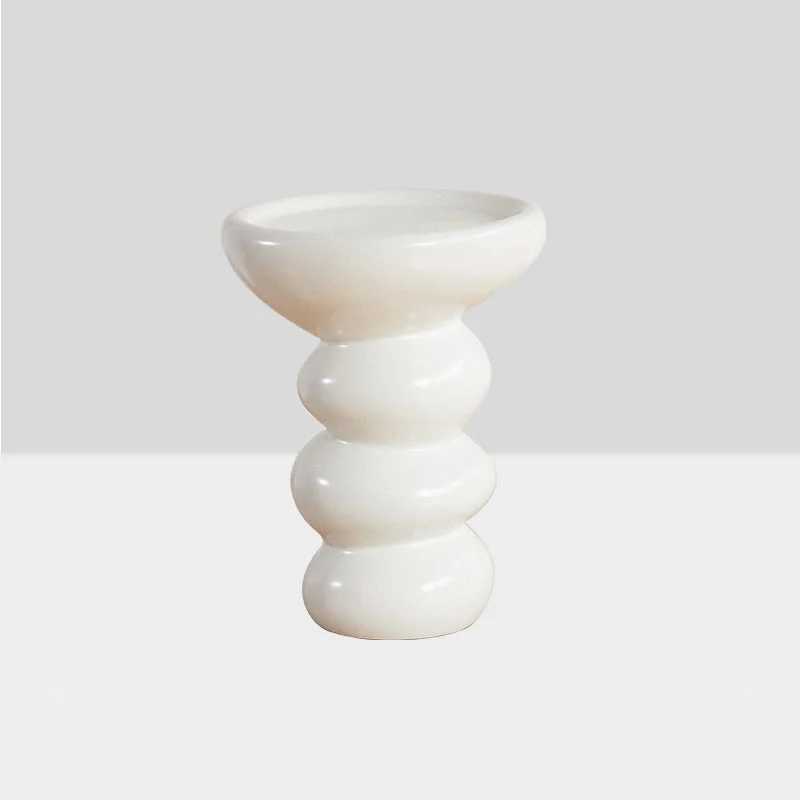 Modern Simplicity Round Fiberglass Sofa End Table 1-Tier For Living Room