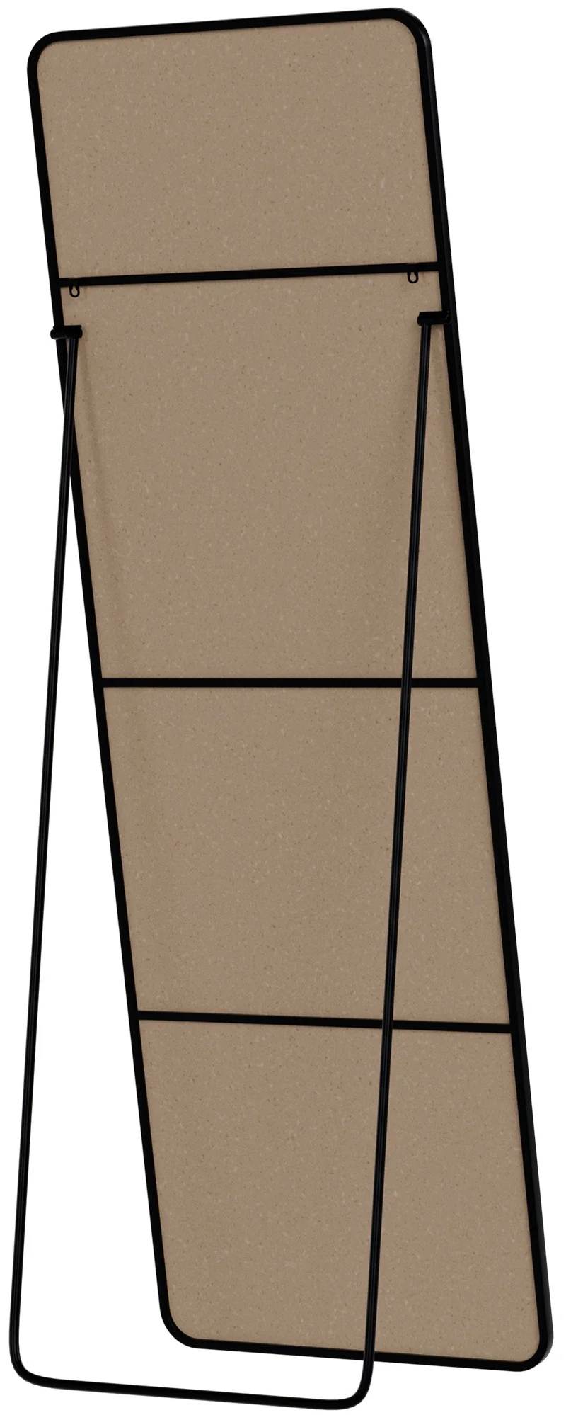 Miroir sur pied ou mural 150 x 50 cm en métal noir style moderne 10_0008393