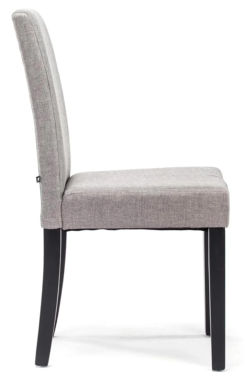 Lot de 2 chaises de salle à manger design moderne en tissu gris clair et pieds en bois noir 10_0001558
