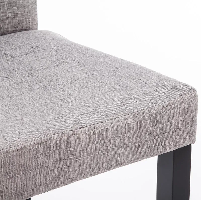 Lot de 2 chaises de salle à manger design moderne en tissu gris clair et pieds en bois noir 10_0001558