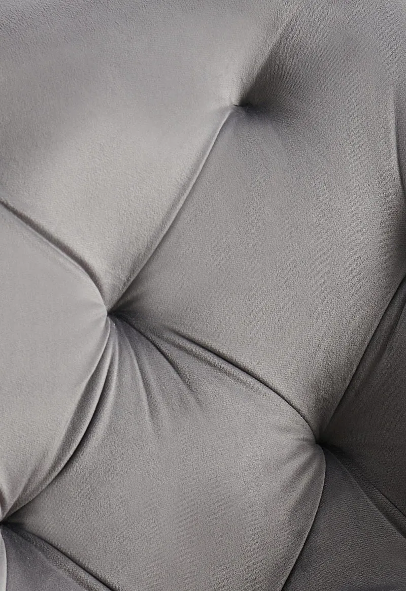 Lot de 2 chaises de salle à manger assise pivotante en velours gris foncé motif matelassé cadre métal 10_0007631