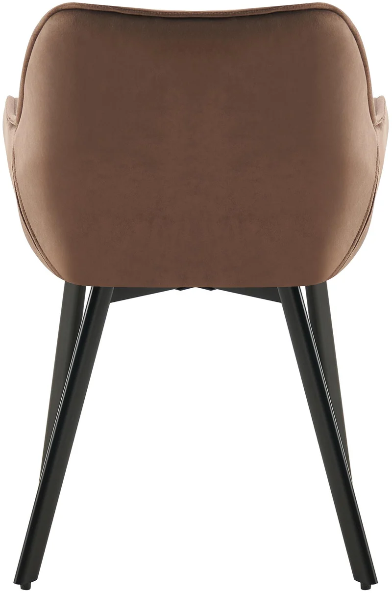 Lot de 2 chaises de salle à manger assise pivotante en velours marron motif matelassé cadre métal 10_0007560