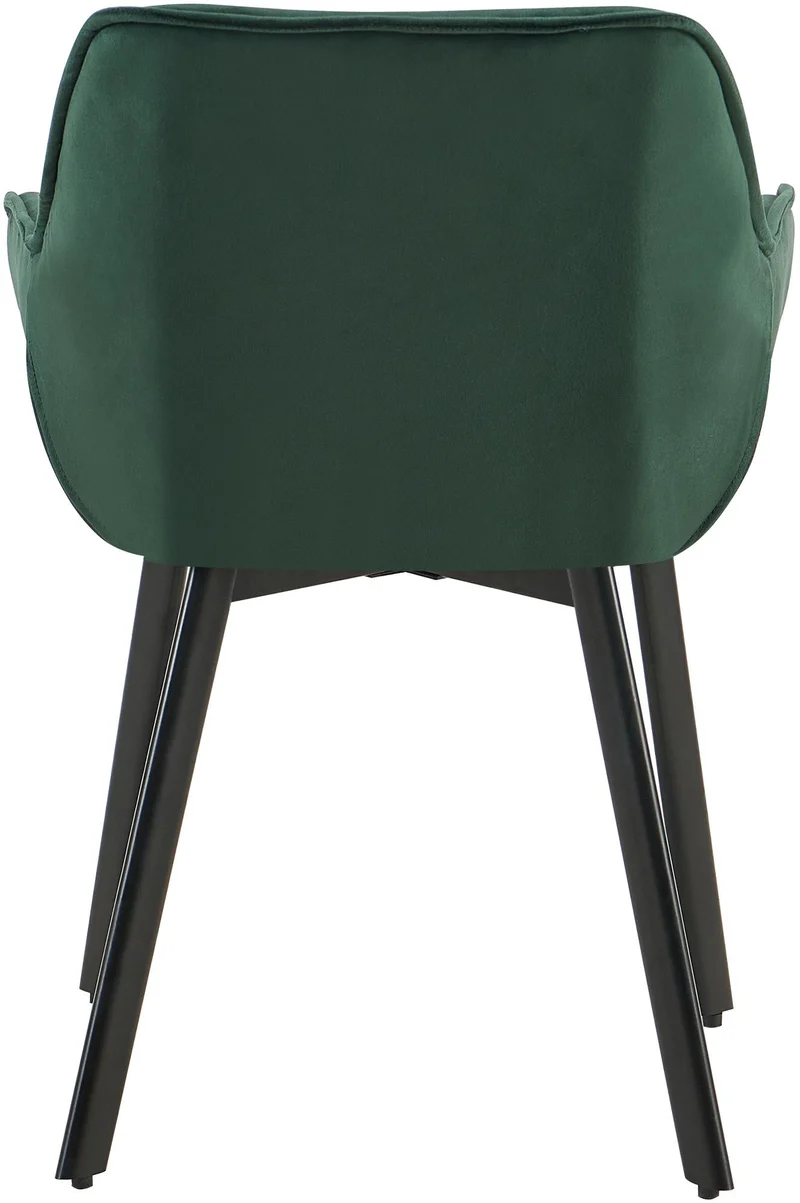 Lot de 2 chaises de salle à manger assise pivotante en velours vert motif matelassé cadre métal 10_0007453